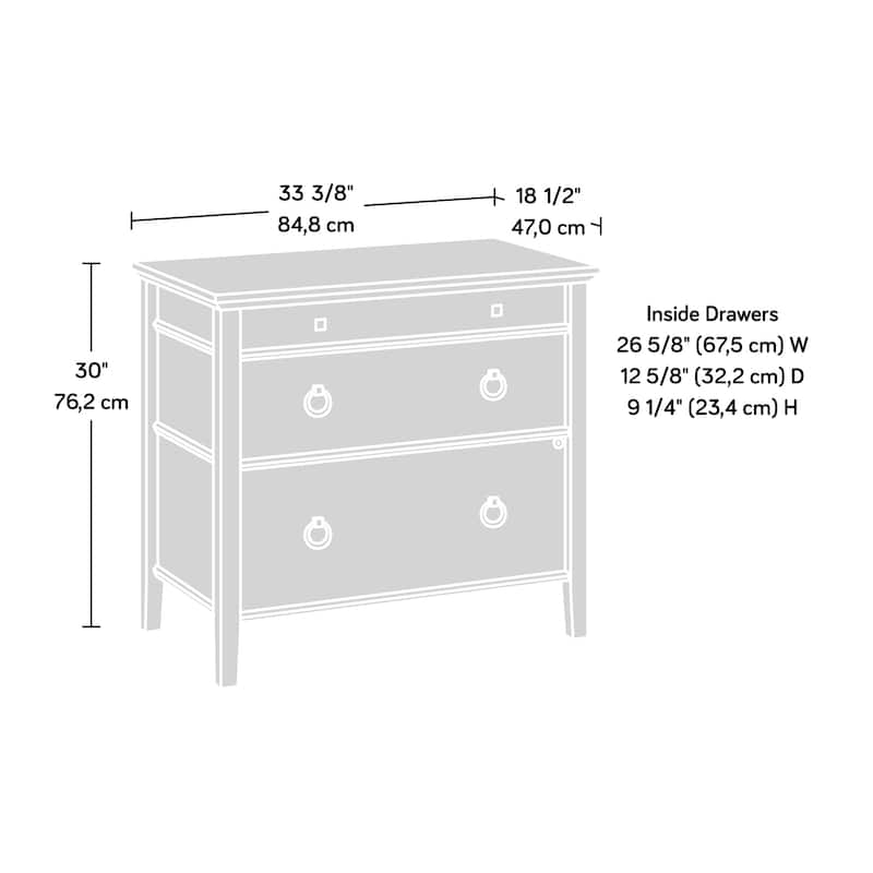 Wood Lateral File with Sophisticated Design, Brown