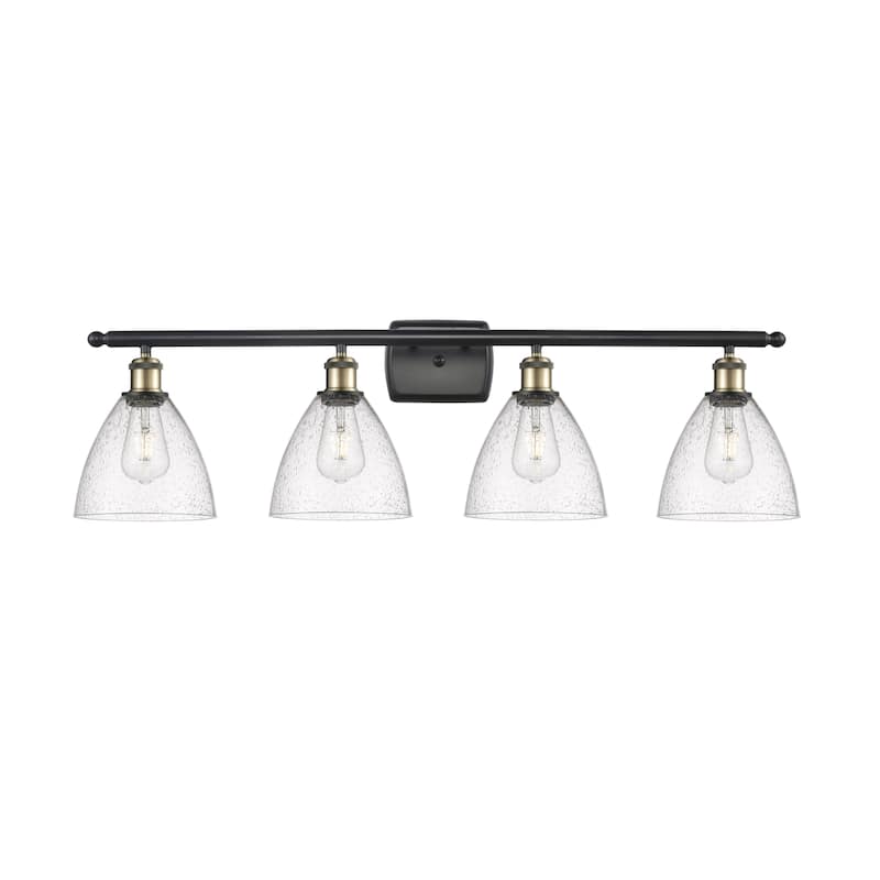 Innovations Lighting 516-4W-12-38 Bristol Vanity Bristol Glass 4 Light - Black Antique Brass / Seedy