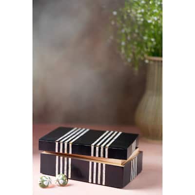 Medium Rectangular Storage Box - 7" - Black