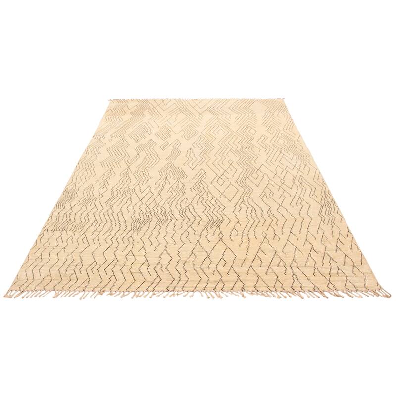 ECARPETGALLERY Hand-knotted Pak Finest Marrakesh Cream Wool Rug - 8'10 x 12'4