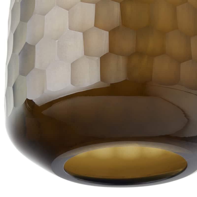 Beverly River of Goods Black Metal and Hand-Blown Glass Globe 7-Inch Pendant Light with Adjustable Hanging Cord - 7" x 7" x 64"