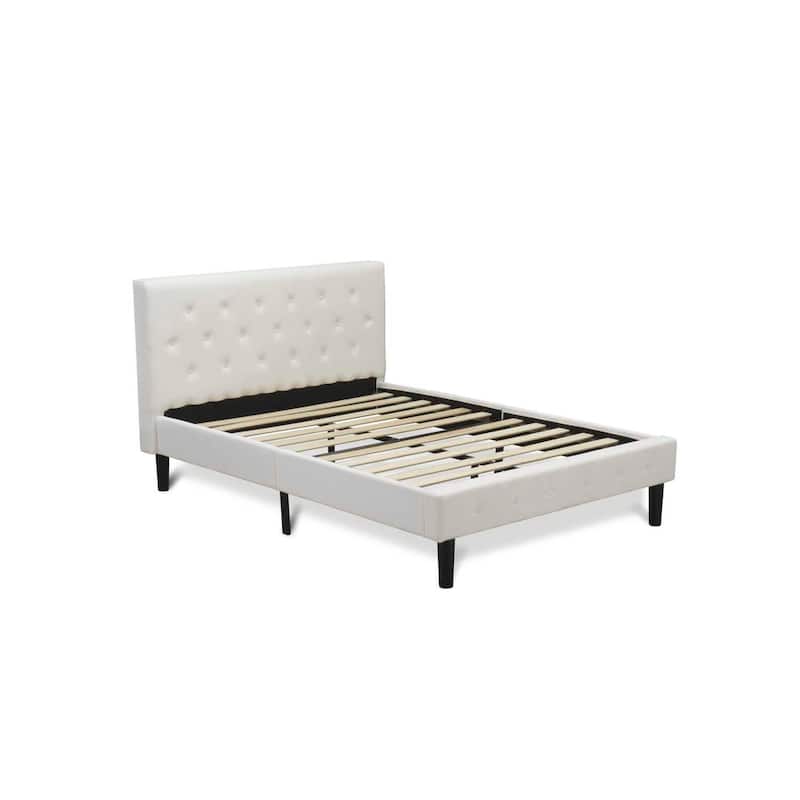 Full Size Platform Bed Frame - Button Tufted Velvet Headboard & Footboard, Modern Bedroom Furniture