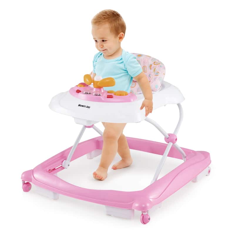 Honeyjoy Foldable Baby Walker with 3 Adjustable Heights Comfy Padded - See Details