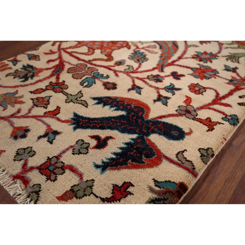 Animals Design Ziegler Foyer Rug Hand-Knotted Oriental Wool Carpet - 2'1" x 3'1"