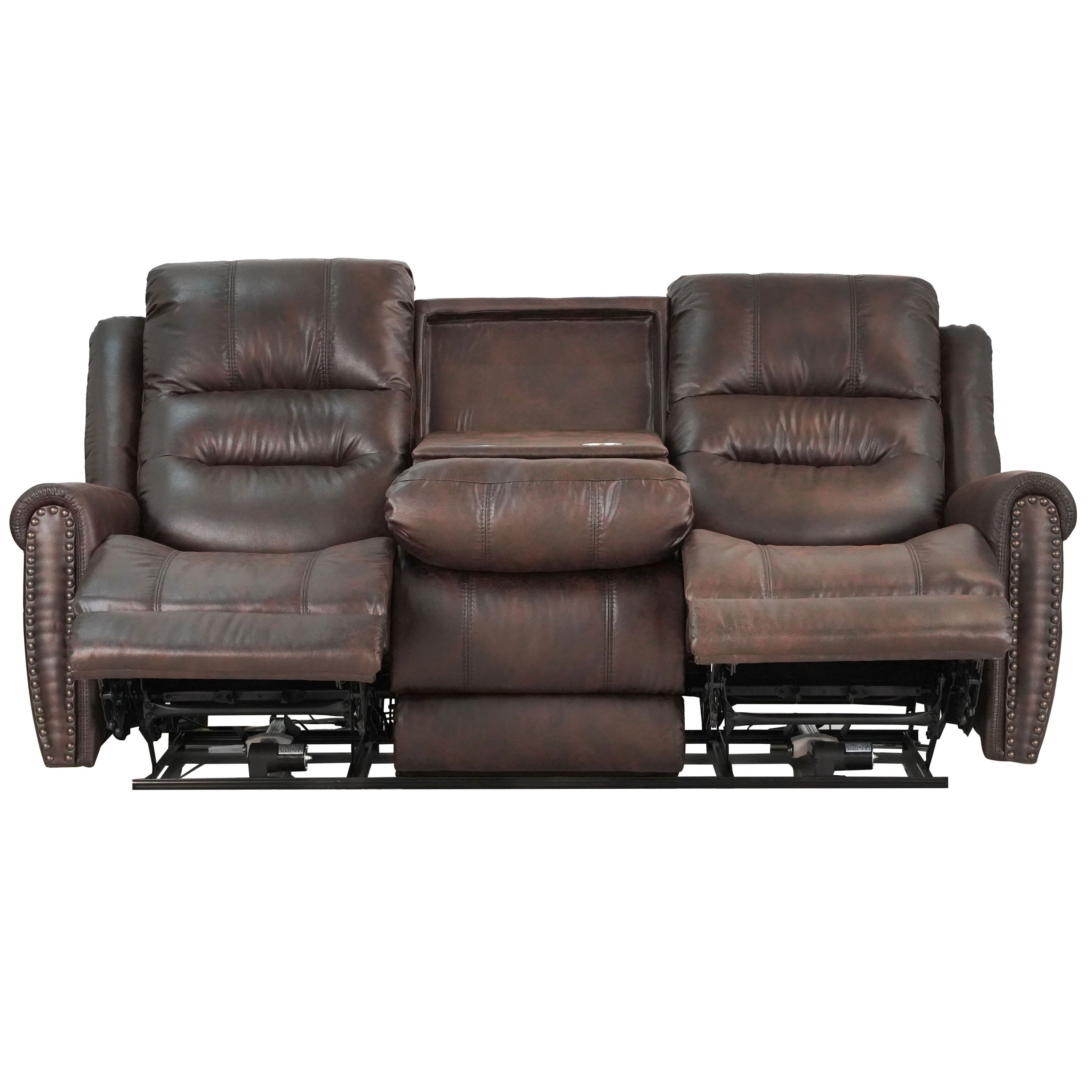 Reclining power sofa with drop deals down table and power headrest