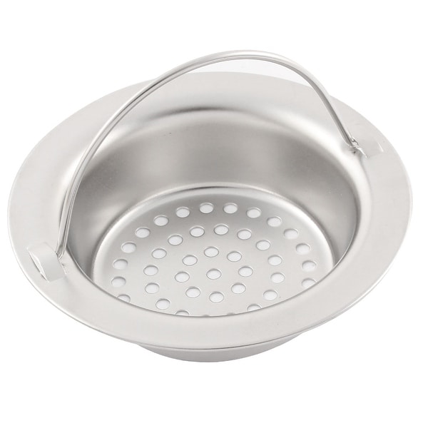 Unique Bargains Kitchen Bath Stainless Steel Handle Sink Drain Basin Strainer w Handle