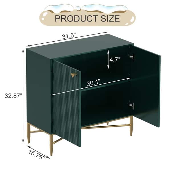 dimension image slide 2 of 3, Clihome 32-Inch 2 Door Locker Media Storage Cabinet/Buffet
