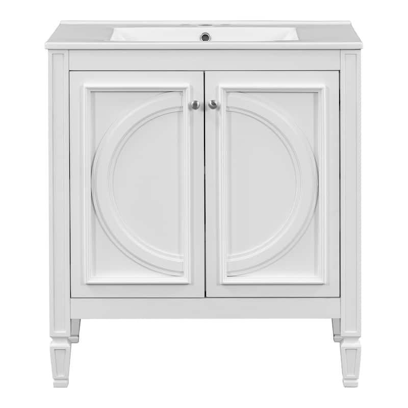 Bathroom Vanity with Sink, Storage Cabinet with Adjustable Shelves, Vanity Set with Soft Close Door and Drawer