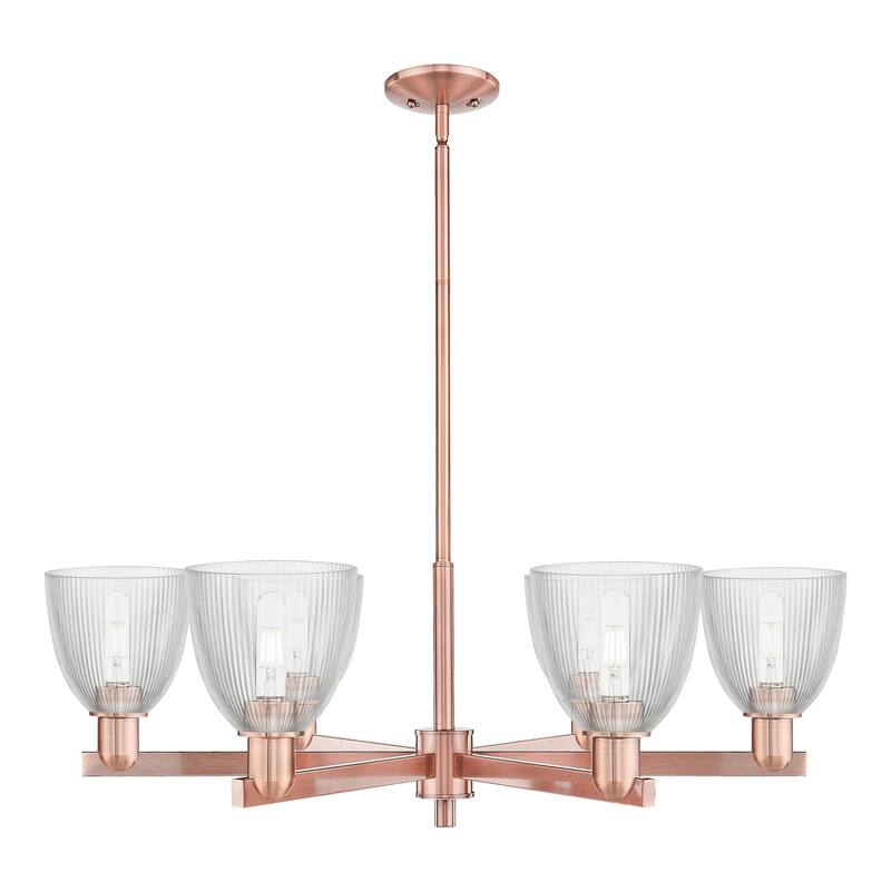Innovations Lighting Endless Possibilities Arcadia - Castile - 6 Light 36" Stem Hung Chandelier - Clear/Antique Copper