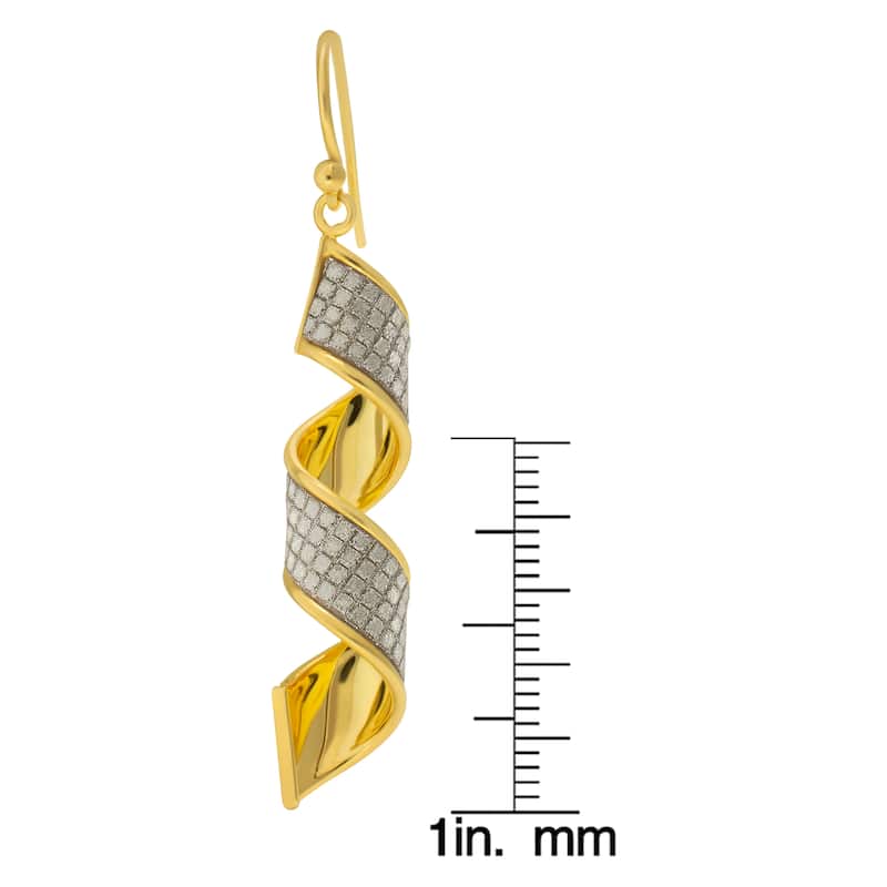 Victoria Townsend Yellow Gold over Sterling Silver Twist Drop Earrings