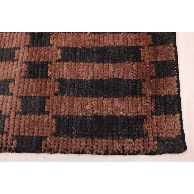 ECARPETGALLERY Hand-knotted Tangier Brown Wool Rug - 8'5 x 9'10