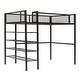 preview thumbnail 12 of 28, Metal Loft Bed with 4-Tier Shelves and Storage
