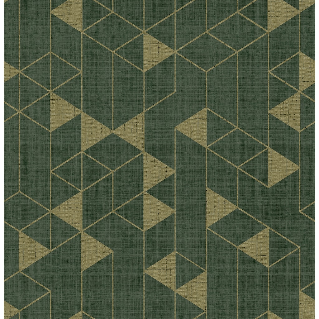 Scott Living Fairbank Evergreen Linen Geometric Wallpaper
