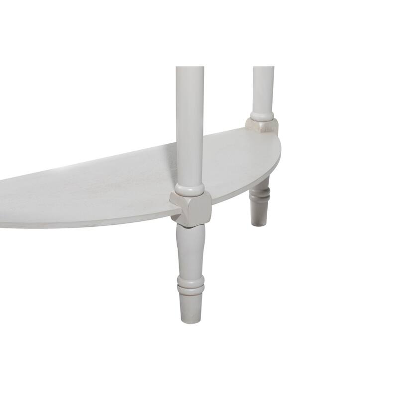 Light Gray Wood Half Moon 1 Shelf Console Table