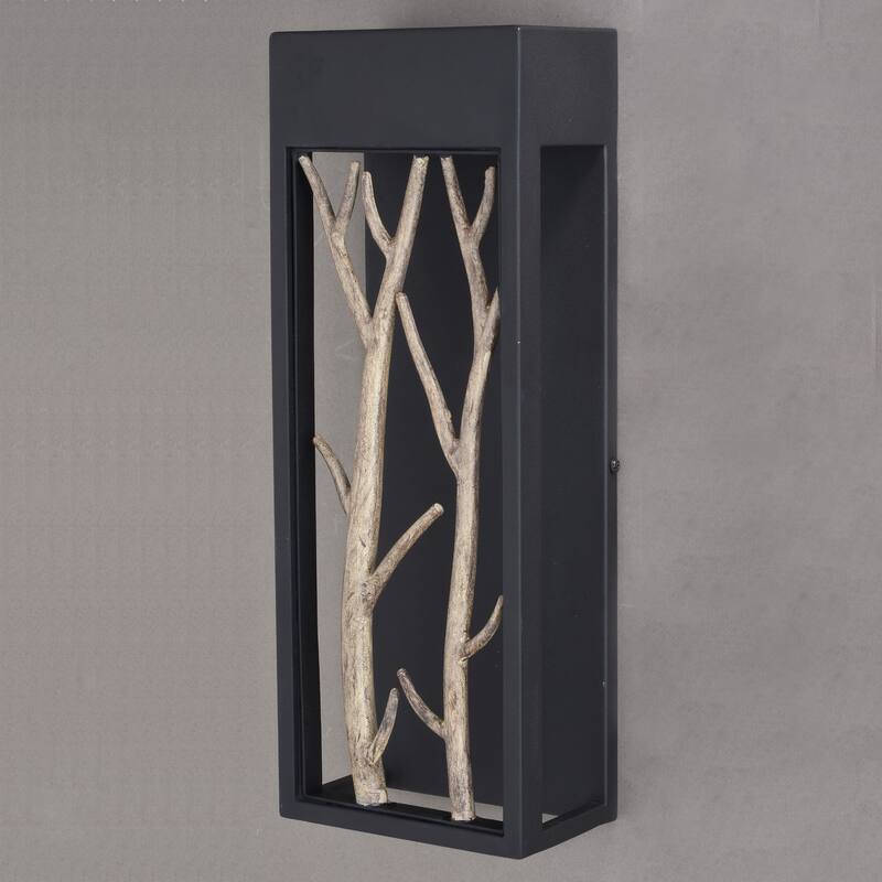Ocala 1-light LED Black Rustic Twig Outdoor Wall Sconce - 5.75-in W x 15.5-in H x 3.5-in D