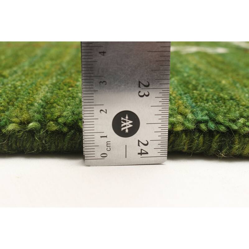 ECARPETGALLERY Hand Loomed Kashkuli Gabbeh Green Wool Rug - 5'0 x 7'10