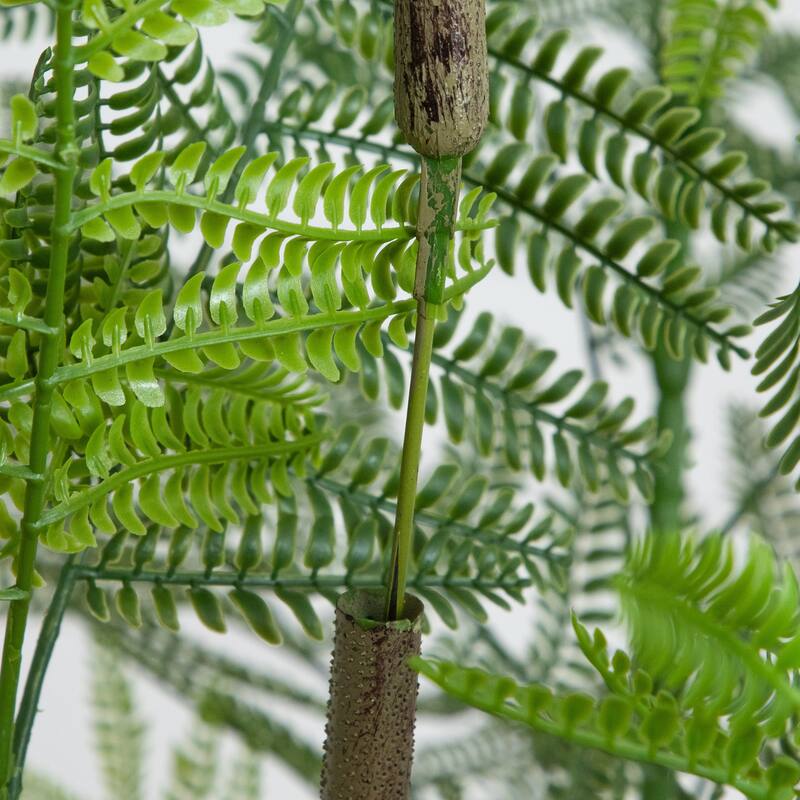 Jacaranda Leave Artificial Tree with White Planter - 6' - Green
