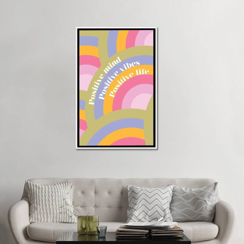 iCanvas "Positive Rainbows" by Dominique Vari Framed