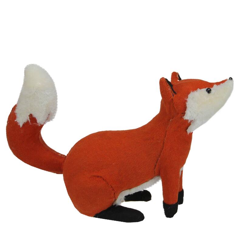 15.75" Plush Orange and Cream Sitting Fox Fall Tabletop Decoration