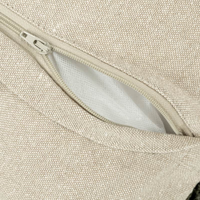 Cotton Tufted Pillow with Chambray Back