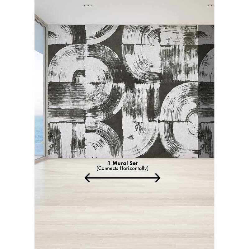 REMIX Walls by Katie Hunt Brushstrokes Charcoal Grey Wall Mural