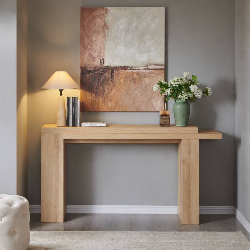Modern Entryway Table, Wood Sofa Table Behind The Couch, Narrow Table
