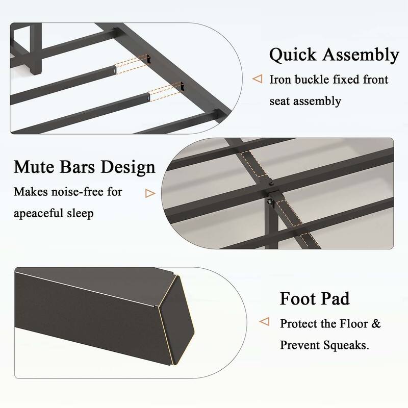 Wooden Platform Bed with Storage,2 USB Ports
