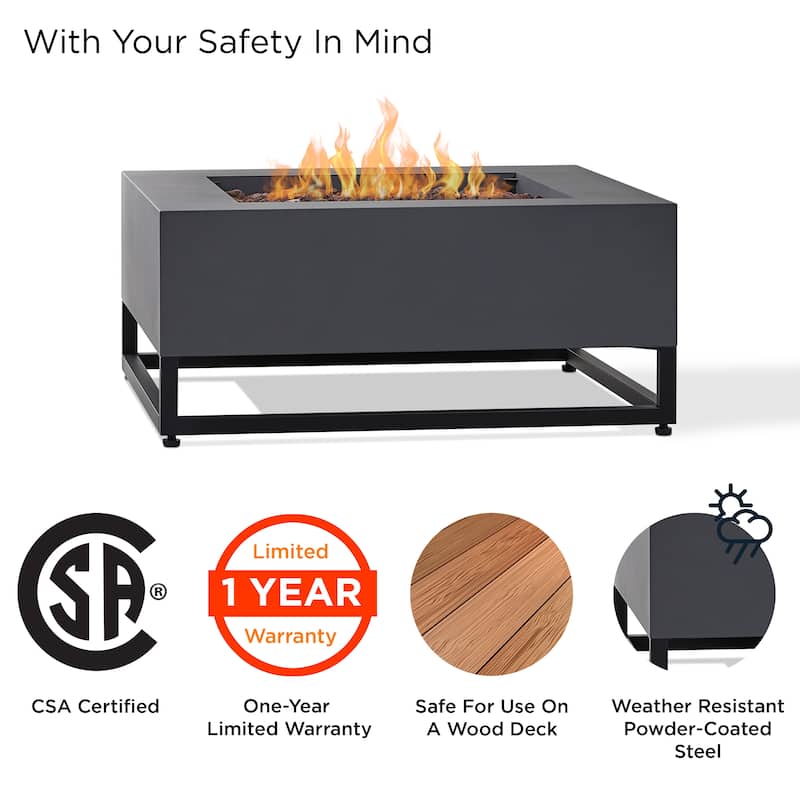 Blake 36" Square LP Fire Table by Real Flame