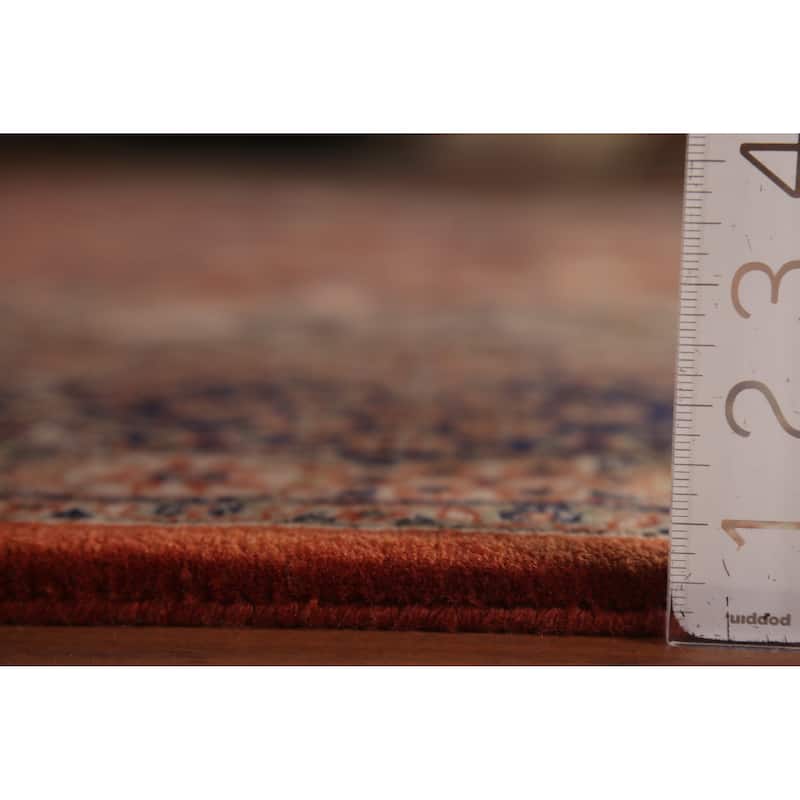 Orange Geometric Meymeh Indian Area Rug Hand-Knotted Wool Carpet - 8'8"x 11'4"