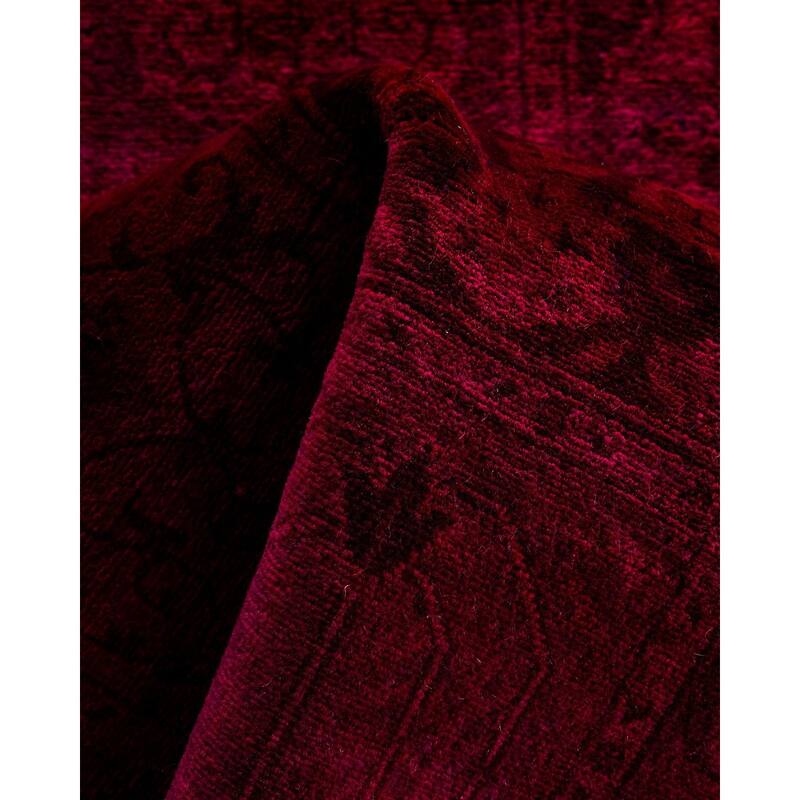 Fine Vibrance, One-of-a-Kind Hand-Knotted Runner Rug - Red, 2' 6" x 10' 1" - 2' 6" x 10' 1"
