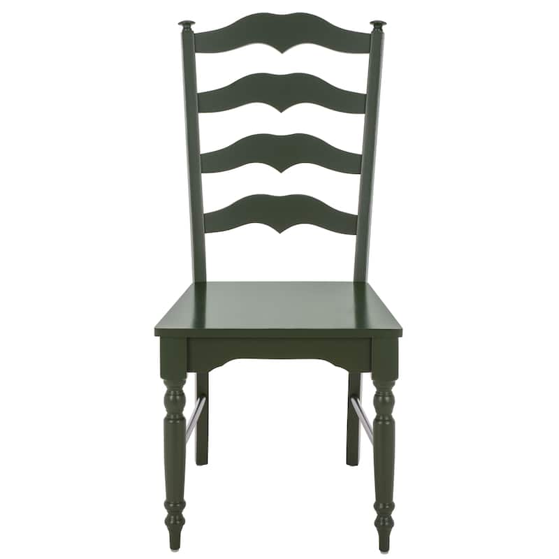 SAFAVIEH HOME Rasia Ladder Back Side Chair - 19"W x 22"D x 41"H - Dark Green