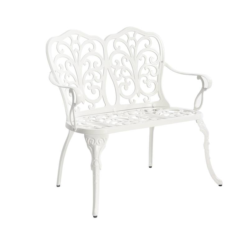33.8 inch Aluminum Outdoor Butterfly Loveseats Garden Bench for Park,Yard