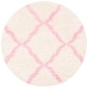 preview thumbnail 74 of 162, SAFAVIEH Dallas Shag Giusy Trellis 1.5-inch Thick Rug 6' Round - Ivory/Light Pink - Round