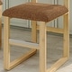 preview thumbnail 26 of 35, Corvus Caen Teddy Fabric Bar Stools with Wood Legs (Set of 2)