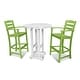 preview thumbnail 12 of 17, POLYWOOD La Casa Caf 3-Piece Bar Set Lime / White