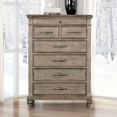 Furniture of America Rubb Aged Oak Wood 7-Drawer Chest