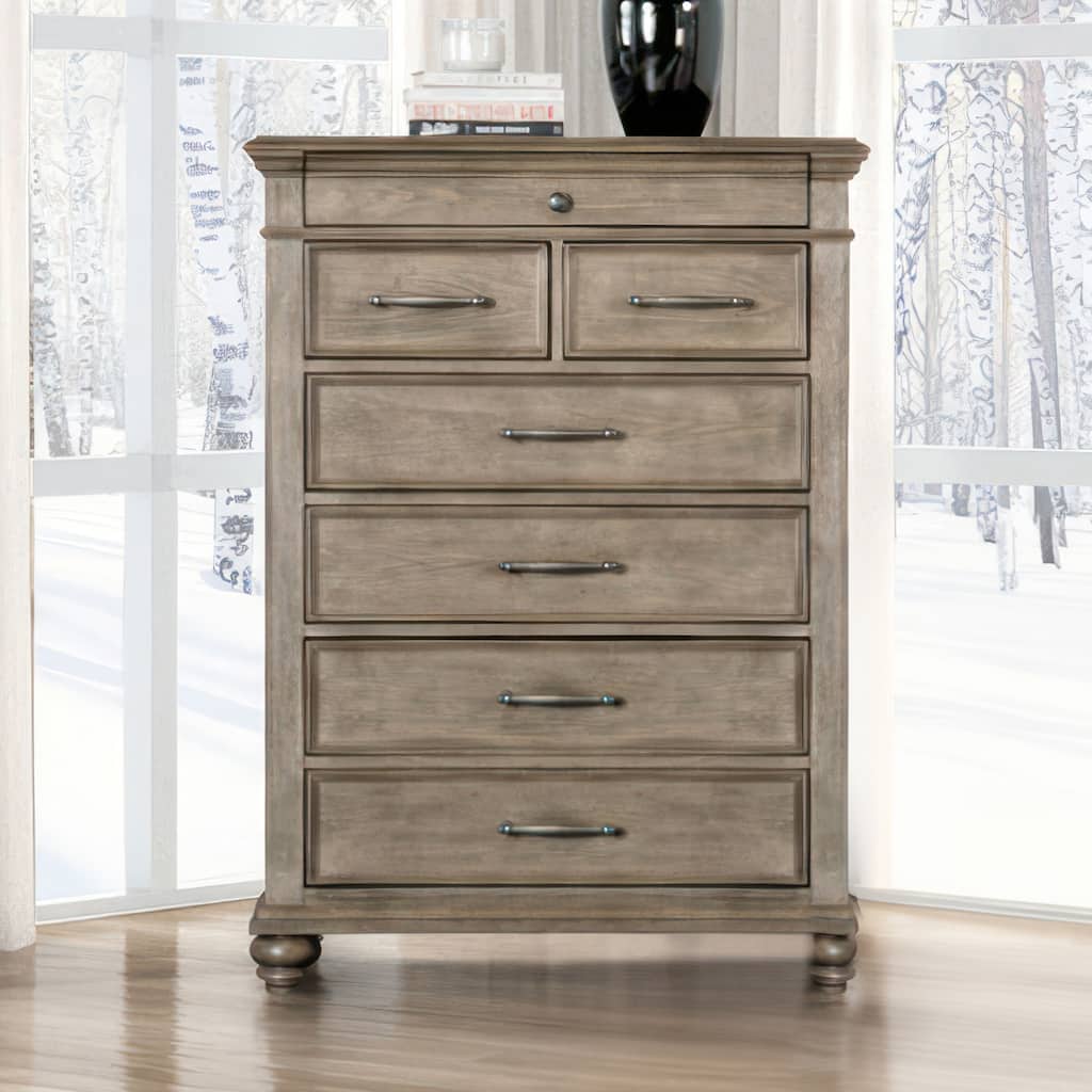 Furniture of America Rubb Aged Oak Wood 7-Drawer Chest