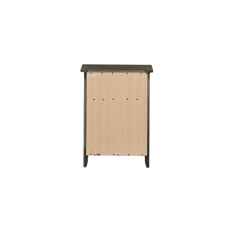 Grey Nightstand 25x19x15 Transitional Bedside Table with Three Drawers, Compact Size and Practical Bedroom Organization