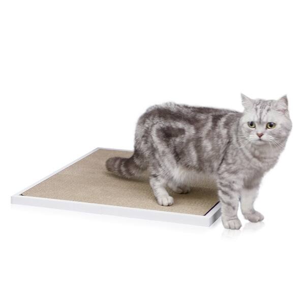 Shop Cat Litter Mat White Tool Free Assembly And Uniquely Crafted From Sustainable Non Toxic Zboard Paperboard Overstock 23131274