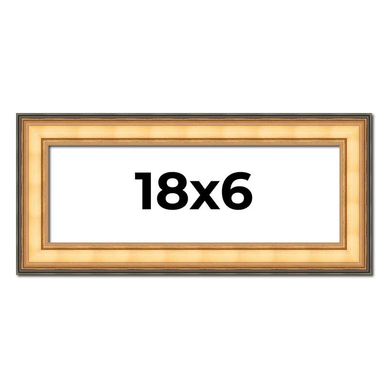 18x6 Frame Gold Plein Aire Solid Wood Picture Frame Width 2 Inches |