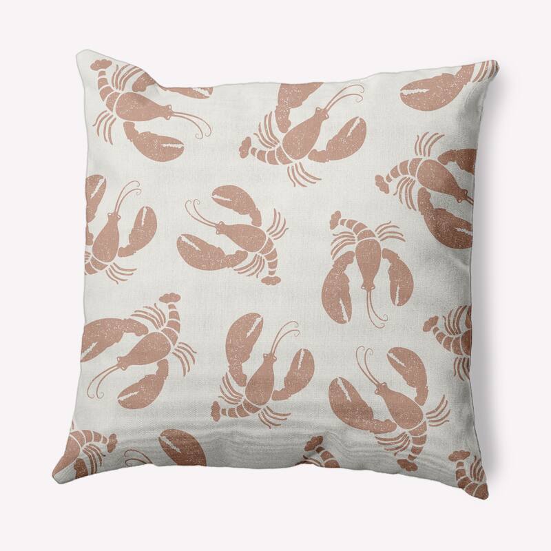 Lobster Fest Nautical Decorative Indoor Pillow - Mauve - 20" x 20"