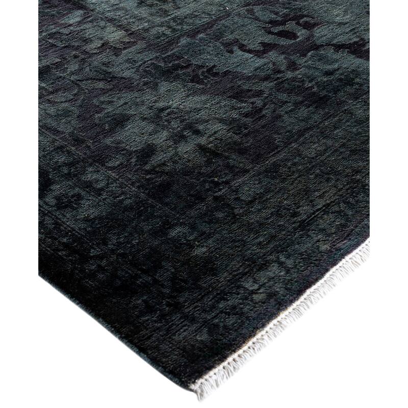 Overdyed One-of-a-Kind Hand-Knotted Area Rug - Black - 8' 10" x 11' 6"