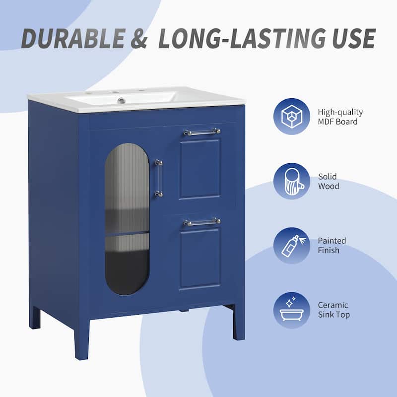 24" Bathroom Vanity with Sink - Blue