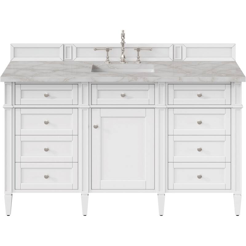 James Martin Vanities 650-V60S-FVSL Brittany 60" Free Standing Single - Bright White