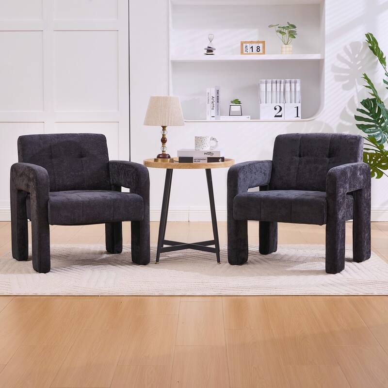 Modern Minimalist Casual Single Armchair Living Room, Bedroom, Office Area Upholstered Chair Comfortable Padded Armchair
