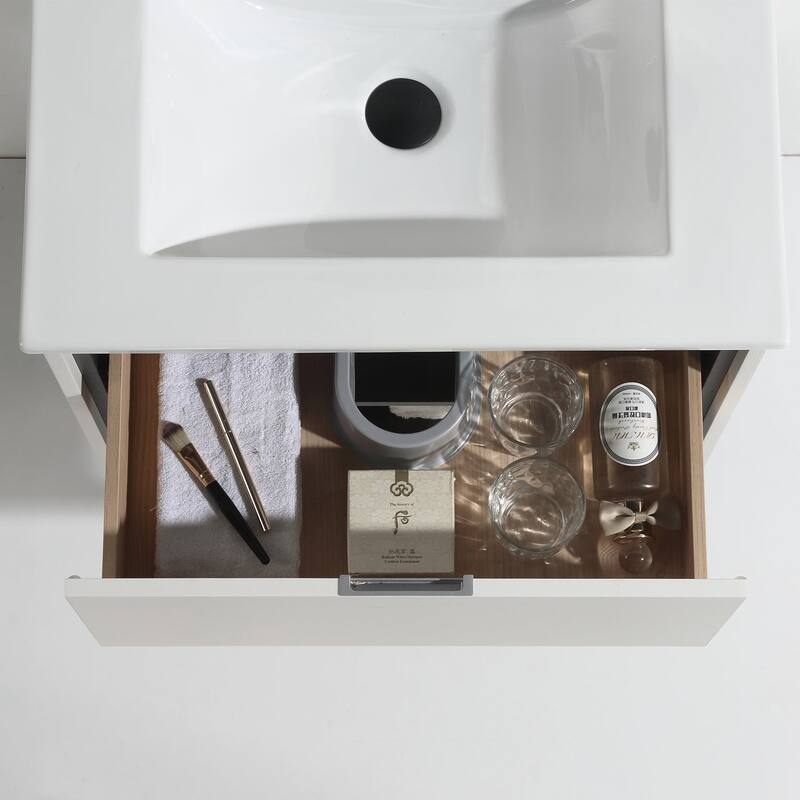 24"/30"/32"/36" Floating Bathroom Vanity Set with Ceramic Sink