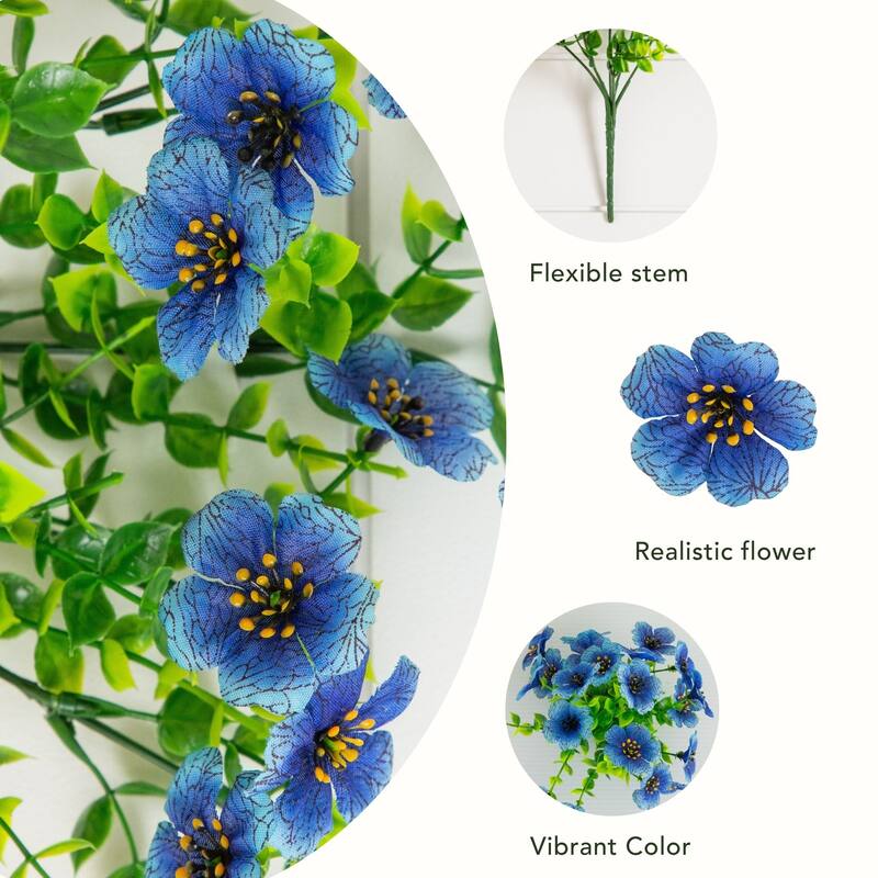 13-in UV Resistant Artificial Daisy Bush (Indoor/Outdoor) - Set of 12