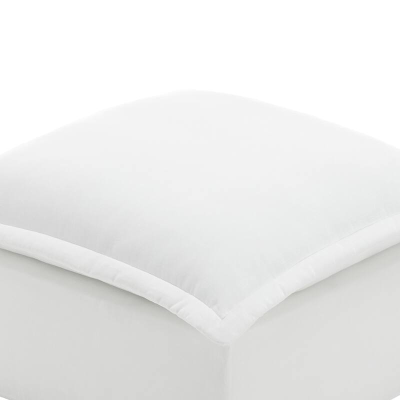 31.7"W Oversized Chenille Upholstered No Assembly Square Ottoman