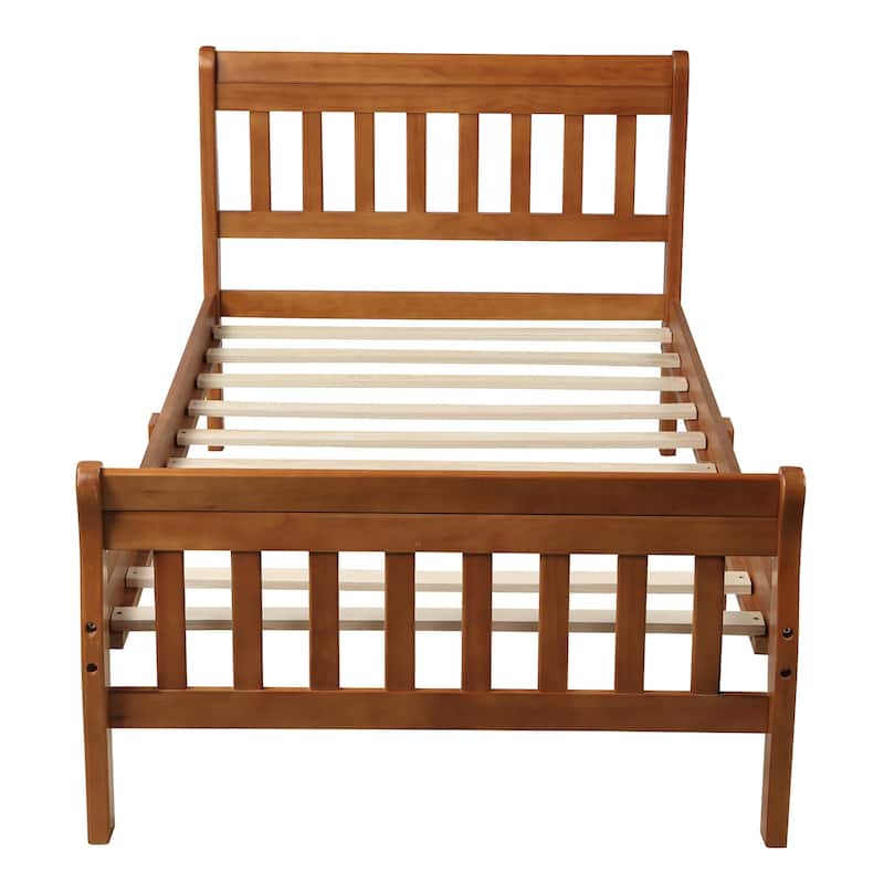 Wood Platform Bed Twin Bed Frame Panel Bed Mattress Foundation