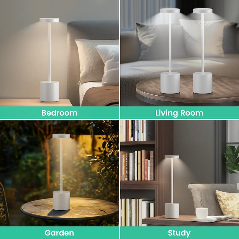 2Pack Cordless Table Lamp Dimmable Desk Lamp
